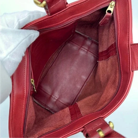 Coach Red Leather Tote Bag - Picture 8 of 10